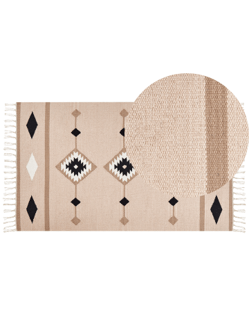 Beliani Kelim BERDIK in Bunt/Rosa/Schwarz - (W) 80 x (L) 150 cm