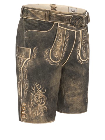 Nübler Lederhose kurz Severin in Sepia