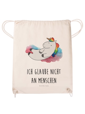 Mr. & Mrs. Panda Sportbeutel Einhorn Wolke 7 mit Spruch in Creme