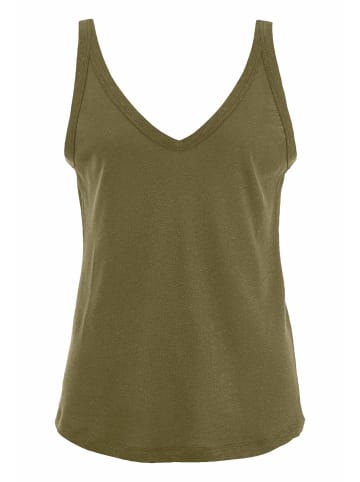 Hessnatur Jersey Top Regular in goldoliv