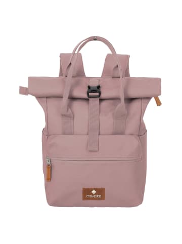 travelite Basics Short Handle - Rolltop Rucksack 46 cm erw. (black) in smokey rose