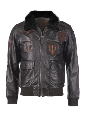 TOP GUN Lederjacke TGJ1001 in braun