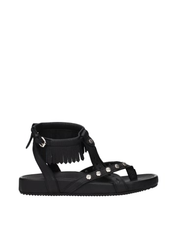 Isabel Marant Schwarz Leder Flach Sandalen