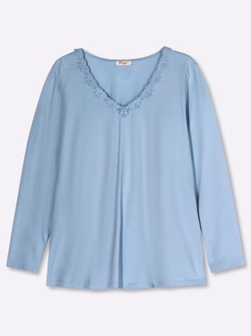 sheego Langarm-Shirt in eisblau