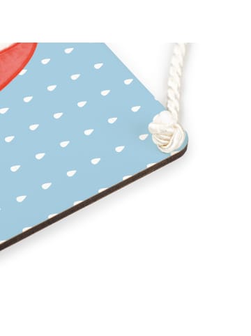 Mr. & Mrs. Panda Wandbild Holz Seeigel ohne Spruch in Blau Pastell