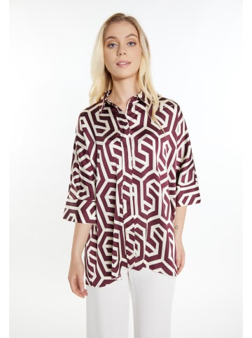 DreiMaster Damen Hemdbluse in Wollweiss Bordeaux