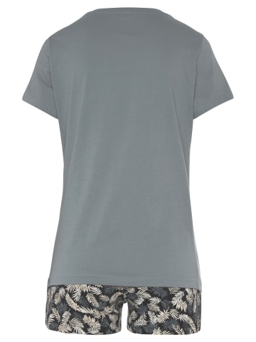 VIVANCE DREAMS Pyjama in grau-blau gemustert