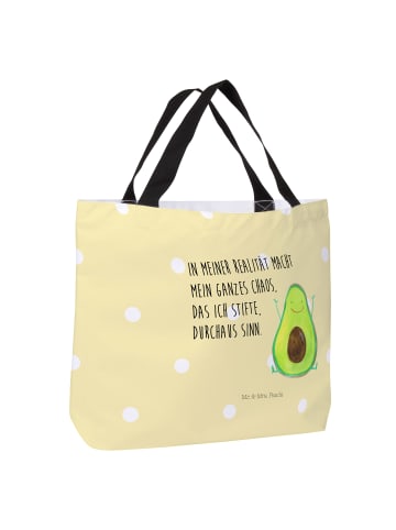 Mr. & Mrs. Panda Tasche Avocado Glücklich mit Spruch in Gelb Pastell