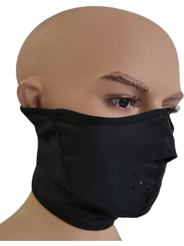 Normani Outdoor Sports Funktionsmesh-Kälteschutzmaske mit Fleecebesatz in Schwarz