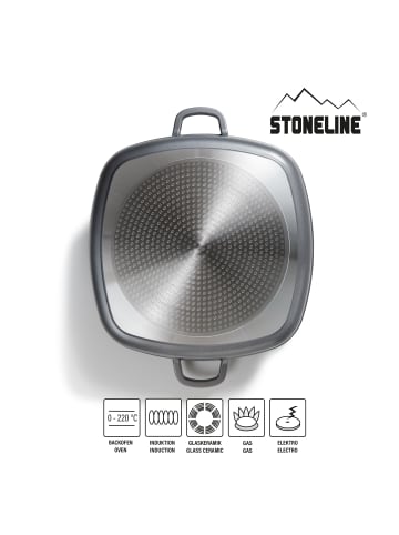Stoneline Servierpfanne Eckig | mit Deckel in Anthrazit