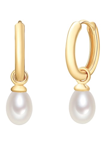 Valero Pearls Ohrringe aus Sterling Silber mit Süßwasser-Zuchtperle in gelbgold