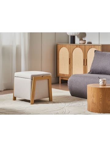 Beliani Pouf EDLAND in Beige/Braun - (W) 45 x (H) 44 x (L) 43 cm