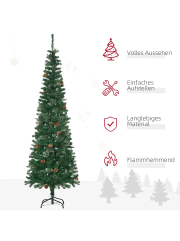 HOMCOM Weihnachtsbaum-46L x 46B x 165H cm-Grün
