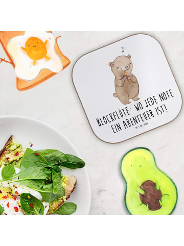 Mr. & Mrs. Panda Tischuntersetzer Abenteuer Blockflöte mit Spruch in Weiß