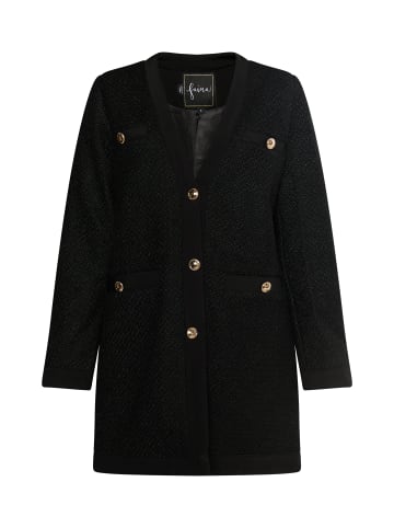 faina Damen Bouclé Blazer in Schwarz