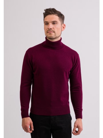 CASH-MERE.CH Rollkragen Pullover in Cranberry Rot