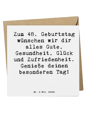 Mr. & Mrs. Panda Einladungskarte Spruch 48. Geburtstag mit Spruch in Weiß