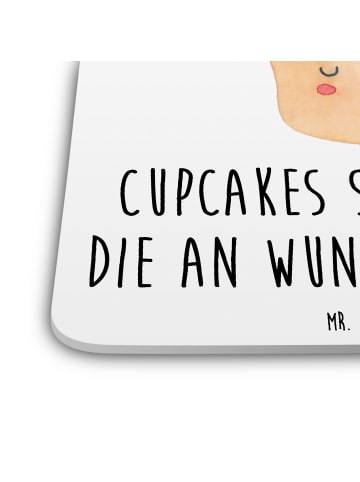 Mr. & Mrs. Panda Untersetzer Set Cupcake mit Spruch in Weiß