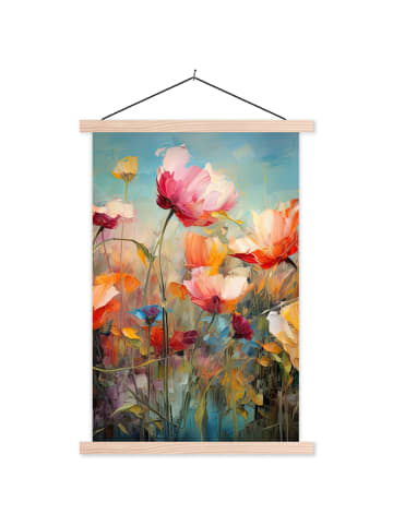 OnlyWow Poster mit Leiste Bunte Blumen