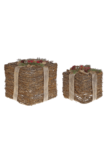 Beliani 2er-Set Dekofigur INARI in /Beige/Silber