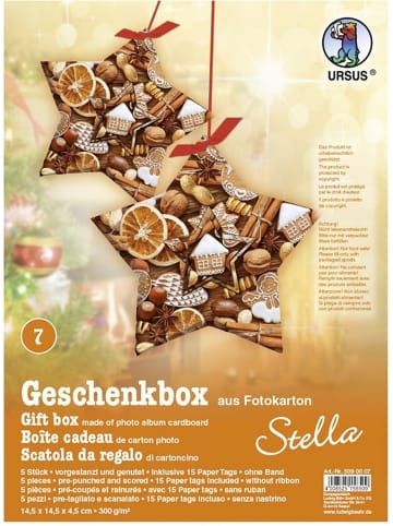 Buntpapierfabrik Ludwig Bähr Geschenkbox Stella 14,5x14,5x4cm Packung mit 5 Stück Motiv: 07