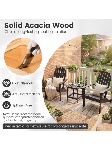 COSTWAY Adirondack Stuhl Holz in Schwarz