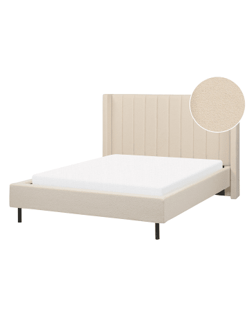 Beliani Doppelbett VILLETTE in Beige/Schwarz - (W) 165 x (H) 115 x (L) 222 cm
