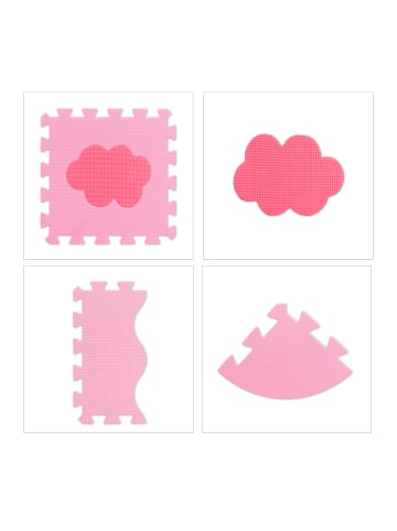 relaxdays 34-tlg. Puzzlematte in Pink/Rosa