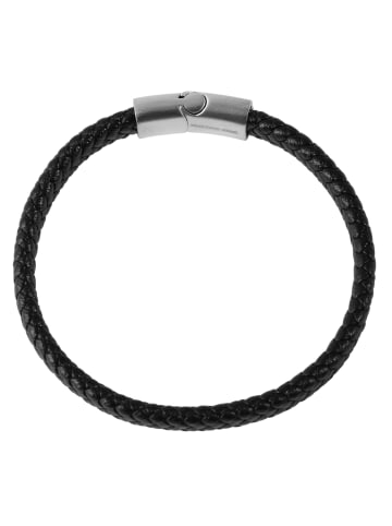 Adeliás Unisex Armband – Textilarmband aus Leder 20,5 cm in schwarz