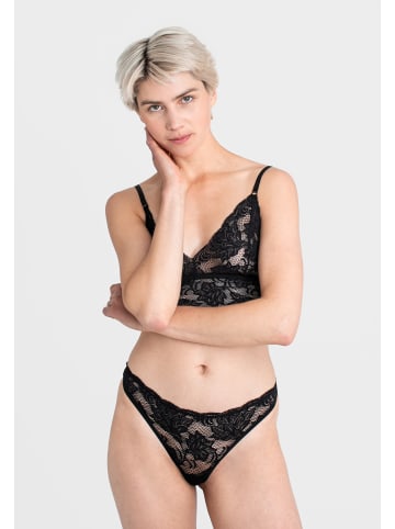 Erlich Textil  3er Pack Emilia schwarz mit Spitze aus recyceltem Polyamid - atmungsaktiv in schwarz