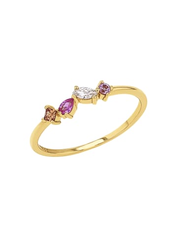 Amor Ring Silber 925, gelbvergoldet in Pink