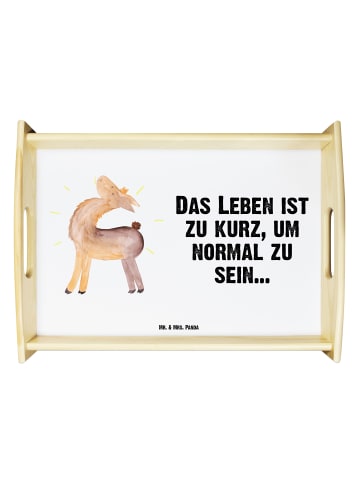 Mr. & Mrs. Panda Serviertablett Lama Stolz mit Spruch in Weiß