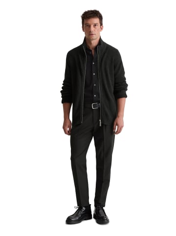 Marc O'Polo Strick-Trainingsjacke in dark grey melange