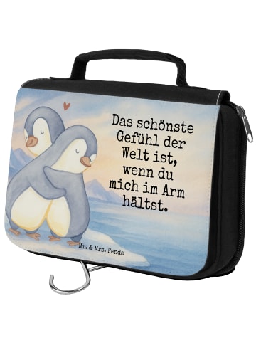 Mr. & Mrs. Panda kulturtäschchen Pinguine Kuscheln Design mit Sp... in Weiß