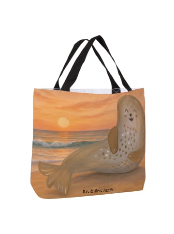 Mr. & Mrs. Panda Tasche Robbe Lachen Design ohne Spruch in Weiß