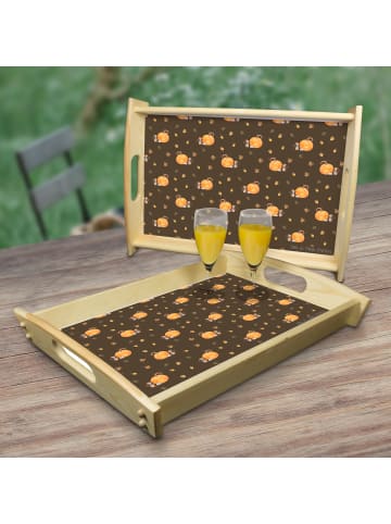 Mr. & Mrs. Panda Holztablett Kürbis Maus ohne Spruch in Braun