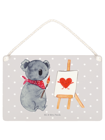 Mr. & Mrs. Panda Schild Koala Künstler ohne Spruch in Grau Pastell