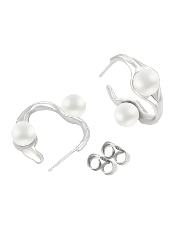 NAEMI Women Earrings in Silver White