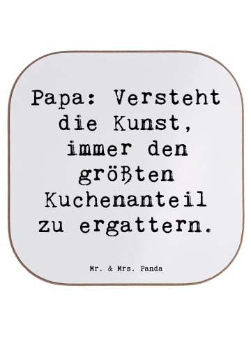Mr. & Mrs. Panda Untersetzer Papa Kuchenmeister mit Spruch in Weiß