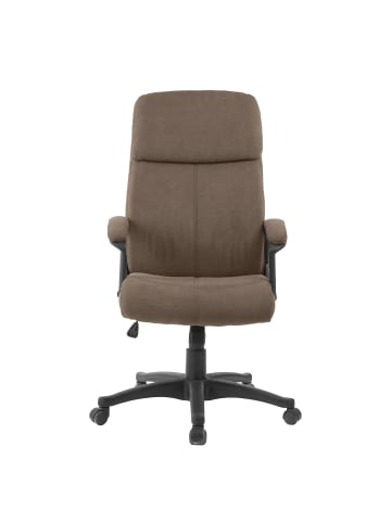 home24 home24 Bürodrehstuhl aus Metall und Textil in Braun - 57 x 68 x 109 cm in Braun / Schwarz