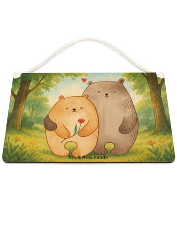 Mr. & Mrs. Panda Deko Schild Bären Liebe Design ohne Spruch in Weiß