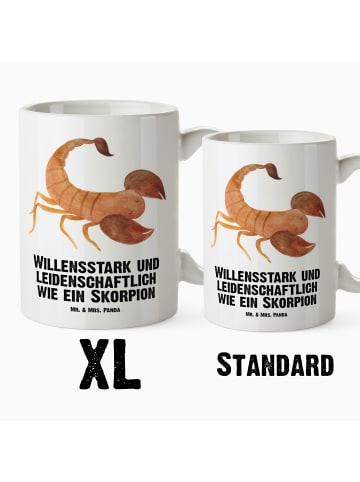 Mr. & Mrs. Panda Becher Sternzeichen Skorpion mit Spruch in Weiß