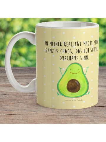 Mr. & Mrs. Panda Kindertasse Avocado Glücklich mit Spruch in Gelb Pastell