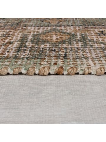 KADIMA DESIGN Robuster Vintage-Teppich aus Jute und Polyester, Distressed-Design