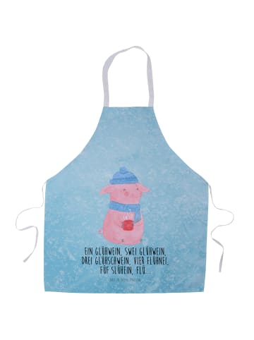 Mr. & Mrs. Panda Grillschürze Schweinchen Glühwein mit Spruch in Eisblau