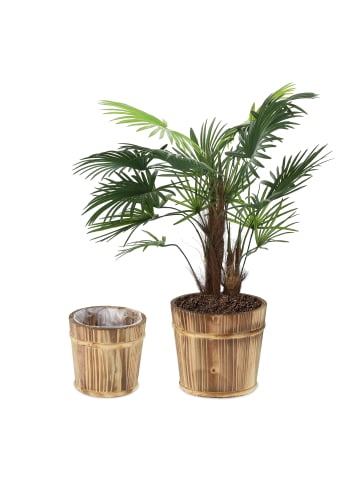 relaxdays 2 x Blumentopf in Braun