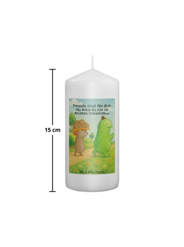 Mr. & Mrs. Panda Kerze Schildkröte Maus Design mit Spruch in Weiß