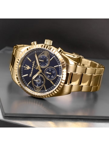 Maserati Multifunktion-Armbanduhr Maserati Competizione in gold groß (ca. 43mm)