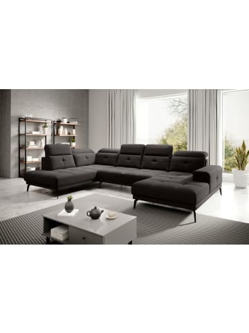 MF Design Brita Recamiere Links in Dunkelbraun -  (L) 205 x (B) 350 x (H) 107 cm