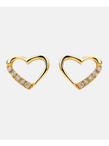 Diamant L'éternel Ohrringe aus 375 Gelbgold mit Diamant Herz-Design